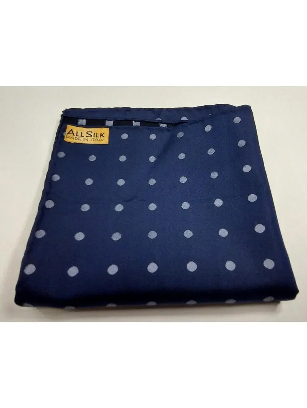 1940s HANKIE Silk Polka Dot ROYAL COLOR Handkerchief MADE IN ITALY Menswear 40s